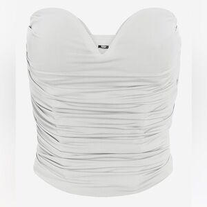 Body Contour Compression Corset Cropped Tube Top With Bra Cups NWT